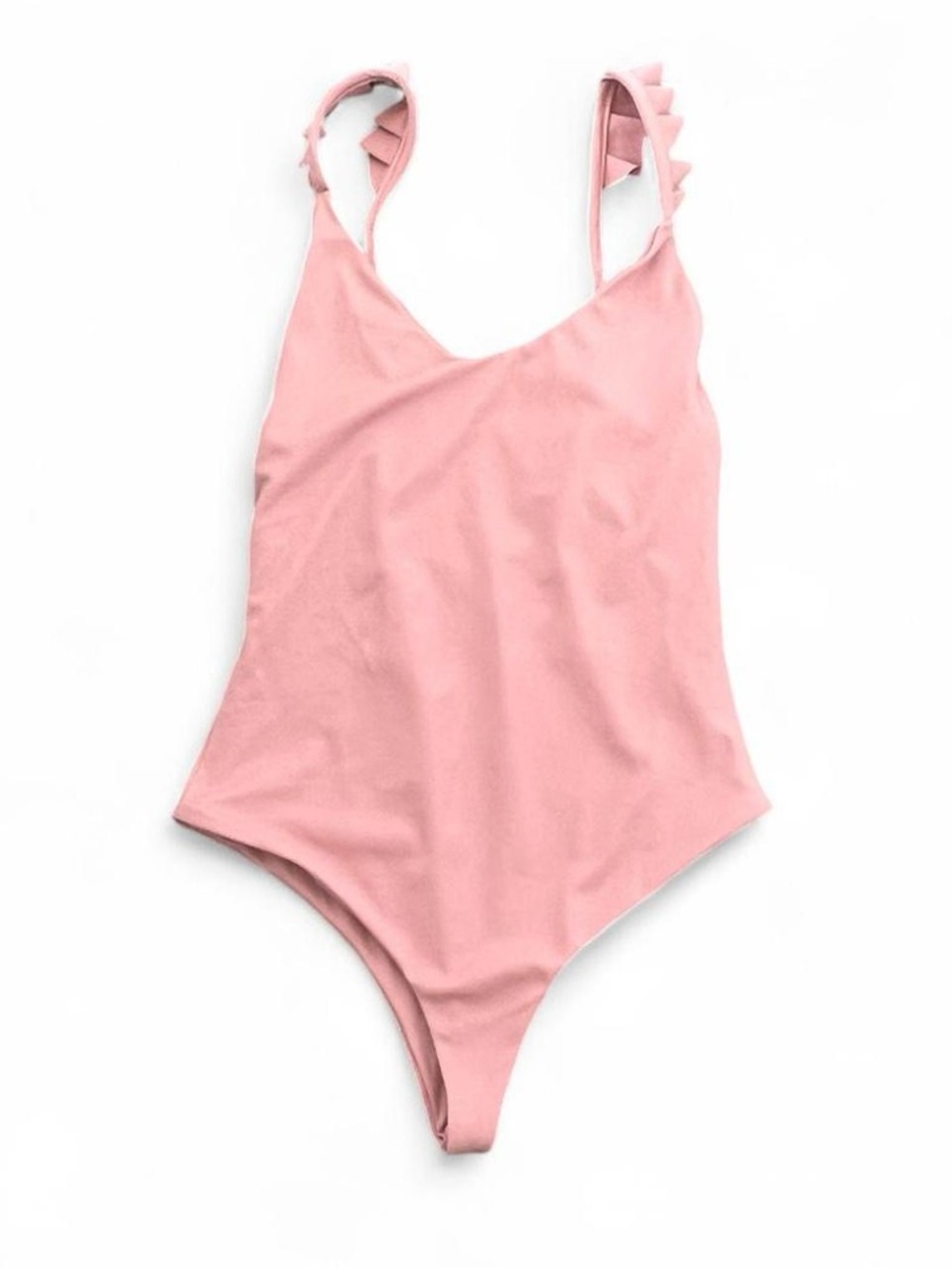 Pink Ruffle Strap One-Piece Swimsuit - Picture 2 of 4